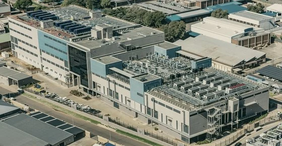 Aerial of the campus rooftop cooling plant