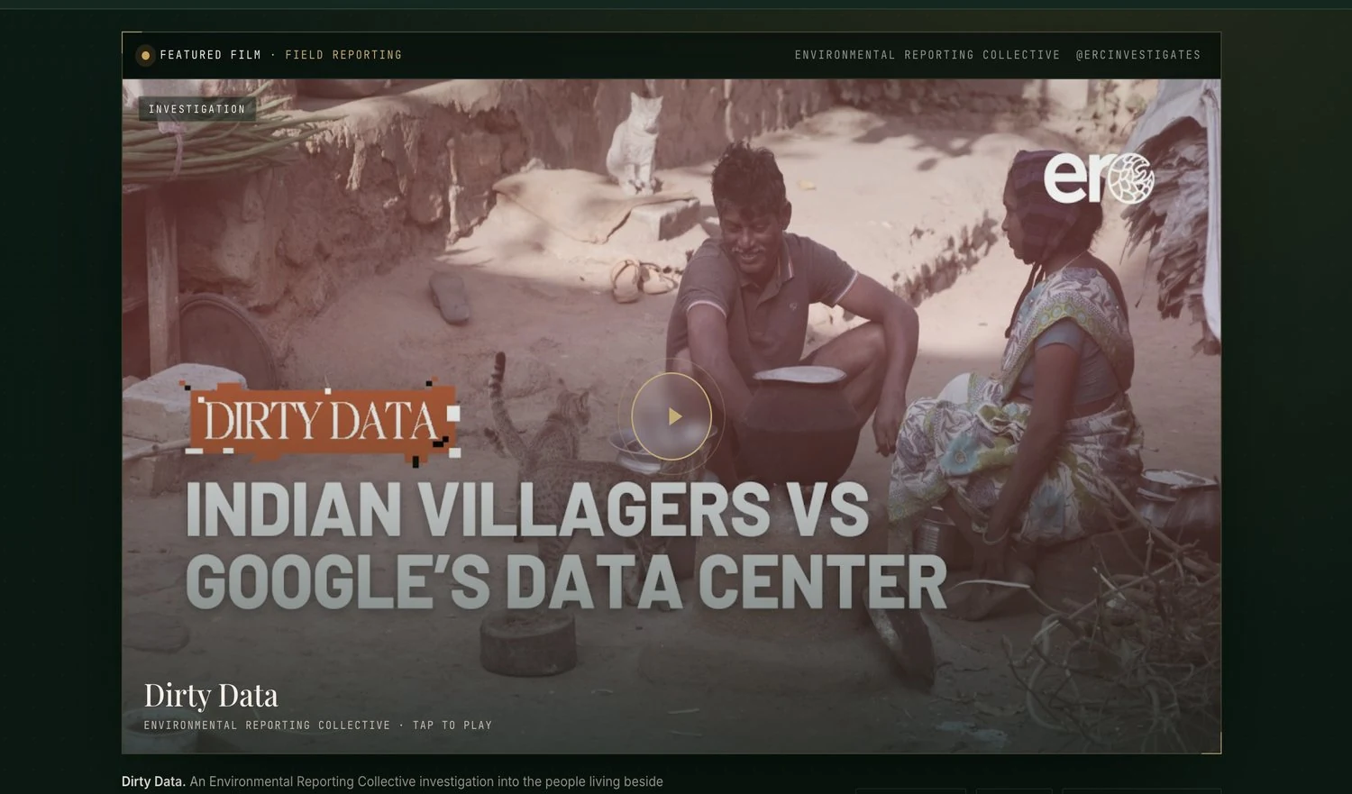 A featured field-reporting film embedded in the India chapter
